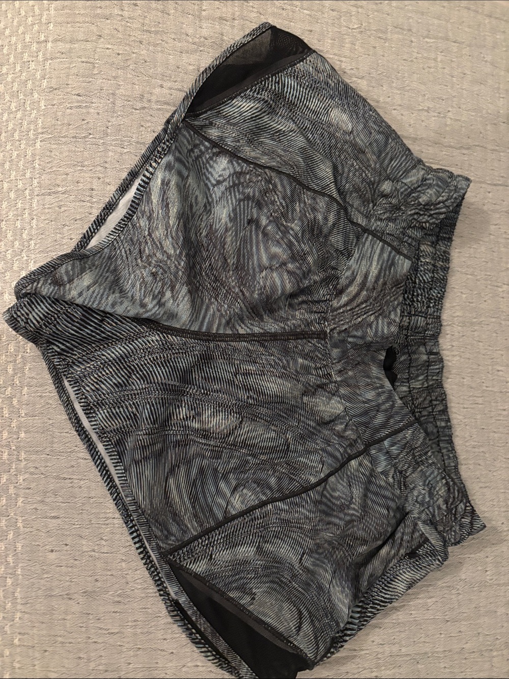 lululemon athletica Women's Athletic Shorts in Black and Gray Marbled Print